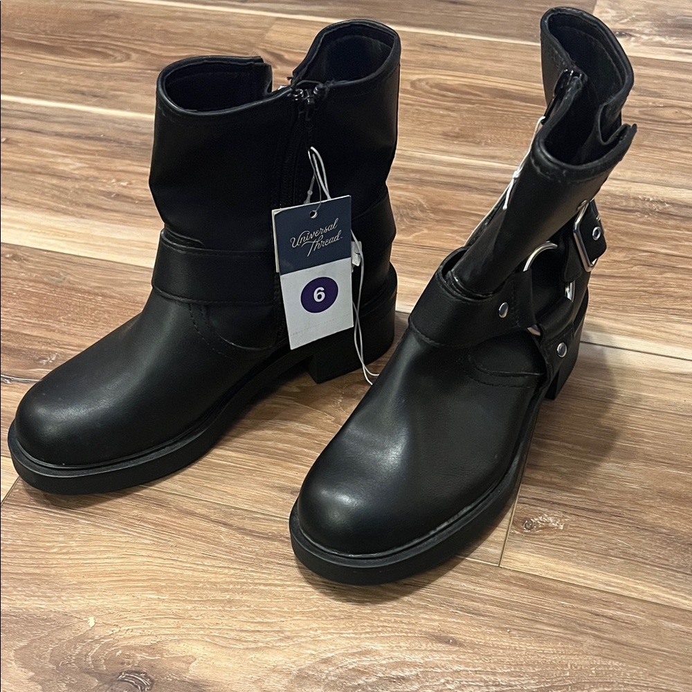 Black Ankle Motorcycle Boots by Universal Thread